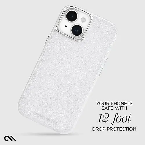 Case-Mate iPhone 15 Case - Shimmer Iridescent [12ft Drop Protection] [Compatible with MagSafe] Magnetic Cover with Cute Bling Sparkle for iPhone 15 6.1