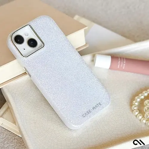 Case-Mate iPhone 15 Case - Shimmer Iridescent [12ft Drop Protection] [Compatible with MagSafe] Magnetic Cover with Cute Bling Sparkle for iPhone 15 6.1