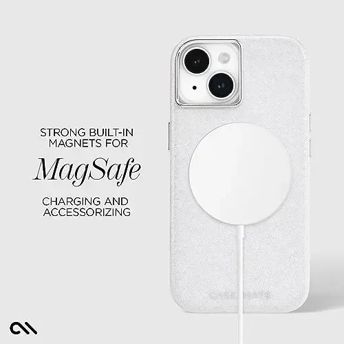 Case-Mate iPhone 15 Case - Shimmer Iridescent [12ft Drop Protection] [Compatible with MagSafe] Magnetic Cover with Cute Bling Sparkle for iPhone 15 6.1