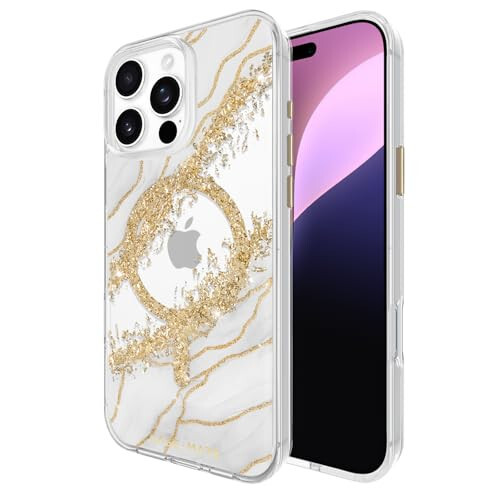 Case-Mate iPhone 16 Pro Max Kılıfı [MagSafe Uyumludur] - Şık Mermer Telefon Kılıfı, 12ft Düşme Korumasıyla - iPhone 16 Pro Max İçin Premium Manyetik Kılıf - Karat Granit - 1