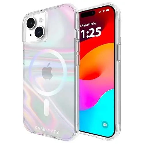Case-Mate Soap Bubble iPhone 15 Case [12ft Drop Protection] [MagSafe bilan mos] iPhone 15 6.1