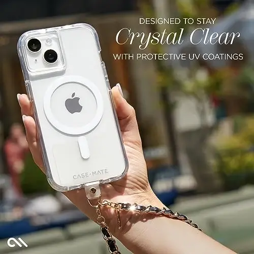 Case-Mate Tough iPhone 15 Case - Clear [12ft Drop Protection] [Compatible with MagSafe] Magnetic Phone Case for iPhone 15 6.1