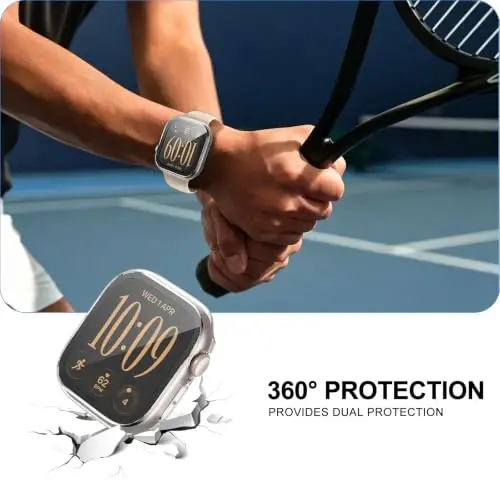 Case with Screen Protector for Apple Watch Series 12 42mm,Starlight+Clear | 2 Pack,JZK Full Hard PC Cover with Tempered Glass for Apple Watch 12,HD,Slim Guard Bumper,Protective Case for iWatch 12 42mm - JZK (1)