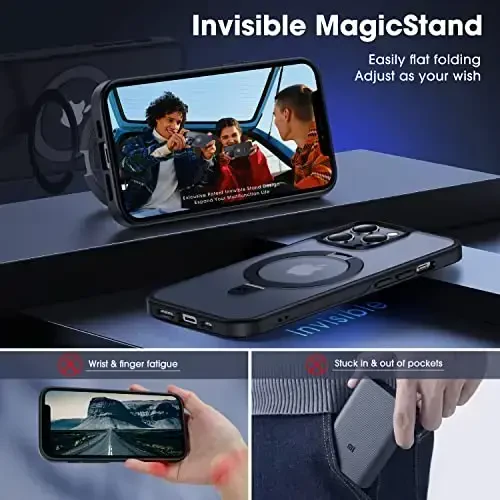 CASEKOO Designed for iPhone 12 Pro Max Case with Magnetic Invisible Stand [Military Drop Protection] [Compatible with MagSafe] Shockproof Translucent Matte Slim Promax Phone Cover 6.7