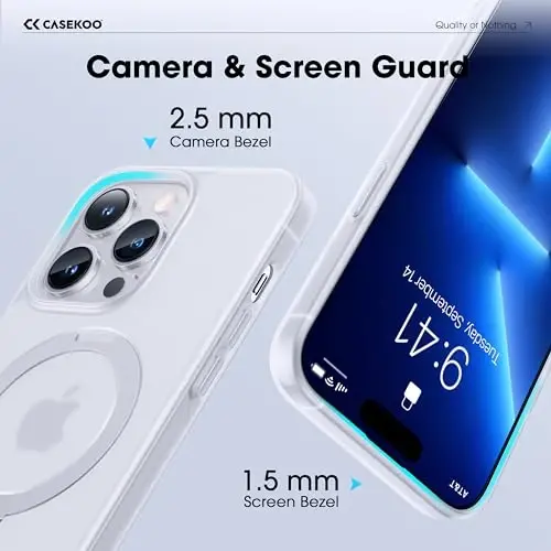 CASEKOO Designed for iPhone 13 Pro Max Case with Magnetic Invisible Stand [Military Drop Protection] [Compatible with MagSafe] Shockproof Translucent Matte Slim Promax Phone 6.7