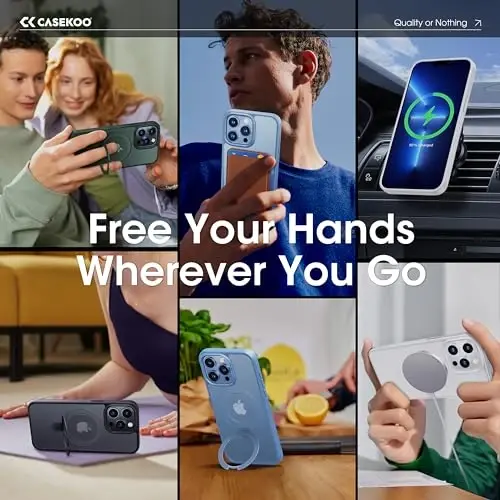 CASEKOO Designed for iPhone 13 Pro Max Case with Magnetic Invisible Stand [Military Drop Protection] [Compatible with MagSafe] Shockproof Translucent Matte Slim Promax Phone 6.7