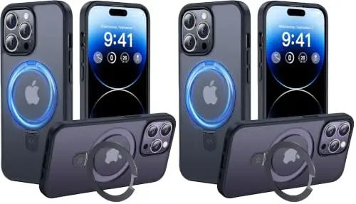 CASEKOO Designed for iPhone 14 Pro Max Case with Magnetic Invisible Stand [Military Drop Protection] [Compatible with MagSafe] Shockproof Slim Translucent Matte Promax Case 6.7