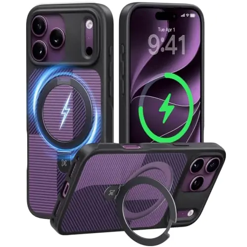 CASEKOO Durable Magnetic Stand for iPhone 18 Pro Max Case, Dusk Purple | [Military Drop Protection] [Fit for MagSafe] Translucent Flat Back, Slim Shockproof for iPhone 18 Pro Max Phone Case 6.9