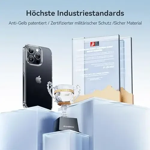 CASEKOO for iPhone 13 Pro Case Crystal Clear, [Never Yellow Technology] [Military-Grade Protection] Transparent Slim Cover Women Men for iPhone 13 Pro Phone Case 6.1 inch, Clear - 6