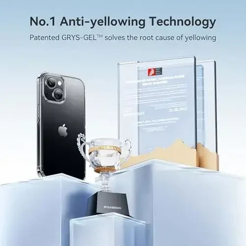 CASEKOO for iPhone 15 Case Crystal Clear, [Never Yellow Technology] [Military-Grade Protection] Transparent Slim Cover Women Men for iPhone 15 Phone Case 6.1 inch, Clear - 6