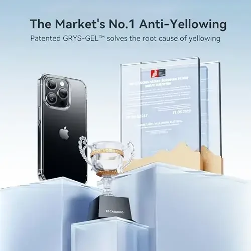 CASEKOO for iPhone 15 Pro Case Crystal Clear, [Never Yellow Technology] [10FT Mil-Grade Protection] Transparent Slim Cover Women Men 15 Pro Phone Case 6.1 inch, Clear - 3