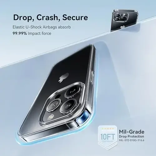 CASEKOO for iPhone 15 Pro Max Case Crystal Clear, [Never Yellow Technology] [Military-Grade Protection] Transparent Slim Cover Women Men for iPhone 15 Pro Max Phone Case 6.7 inch, Clear - 3