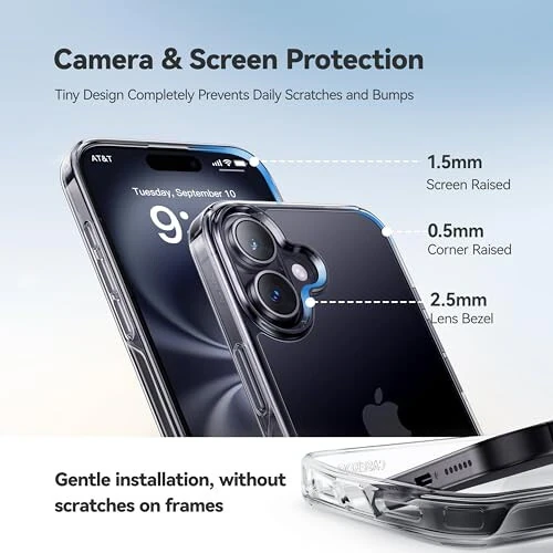 CASEKOO for iPhone 16 Case Crystal Clear, [100% Ultra-Clear Transparency] [12FT Mil-Grade Protection] [Anti-Yellow Tech] Transparent Slim Cover for iPhone 16 Case 6.1 inch, Clear - 8