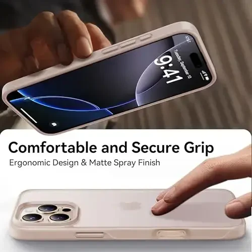 CASEKOO for iPhone 16 Pro Case, [Never Yellow Technology] [Mil-Grade Drop Protection] Translucent Slim Cover Women Men for iPhone 16 Pro Case Phone Case 6.1 inch, Rose Gold - 7