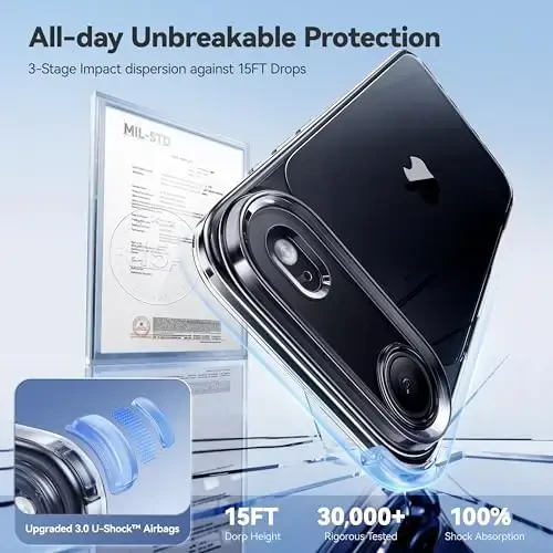 CASEKOO for iPhone 17 Air Case Crystal Clear, Patented Anti-Yellow & Virgin TPU, 15FT Military-Grade Drop Protection, Slim Transparent Women Men Funda para for iPhone 17 Air Case 6.5 inch, Clear - 2