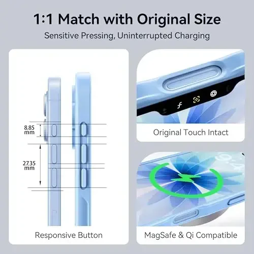 CASEKOO for iPhone 17 Case, [Never Yellow Technology] [Mil-Grade Drop Protection] Translucent Slim Cover Women Men for iPhone 17 Phone Case 6.3 inch, Frosted Light Blue - 6