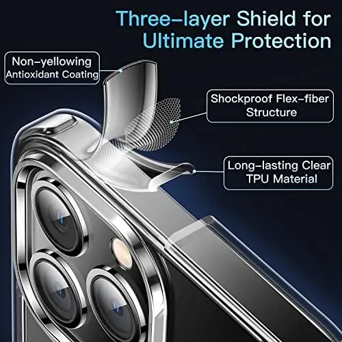 CASEKOO iPhone 13 Pro Max uchun G'ilof Kristall Tiniq, [Hech Qachon Sariq Texnologiya] [Harbiy Darajadagi Himoya] Shaffof Yupqa Qopqoq Ayollar Erkaklar uchun iPhone 13 ProMax Telefon G'ilofi 6.7 dyuym, Tiniq - 5