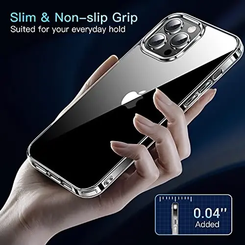 CASEKOO iPhone 13 Pro Max uchun G'ilof Kristall Tiniq, [Hech Qachon Sariq Texnologiya] [Harbiy Darajadagi Himoya] Shaffof Yupqa Qopqoq Ayollar Erkaklar uchun iPhone 13 ProMax Telefon G'ilofi 6.7 dyuym, Tiniq - 6