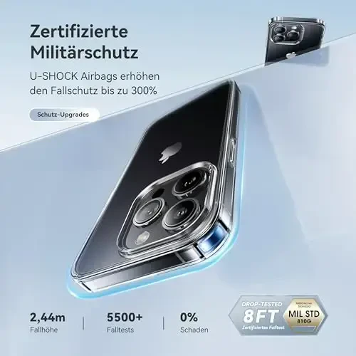 CASEKOO iPhone 13 Pro uchun g'ilof Kristalli tiniq, [Hech qachon sarg'aymaydigan texnologiya] [Harbiy darajadagi himoya] Shaffof ingichka qopqoq Ayollar Erkaklar uchun iPhone 13 Pro telefon g'ilofi 6.1 dyuym, Tiniq - 3