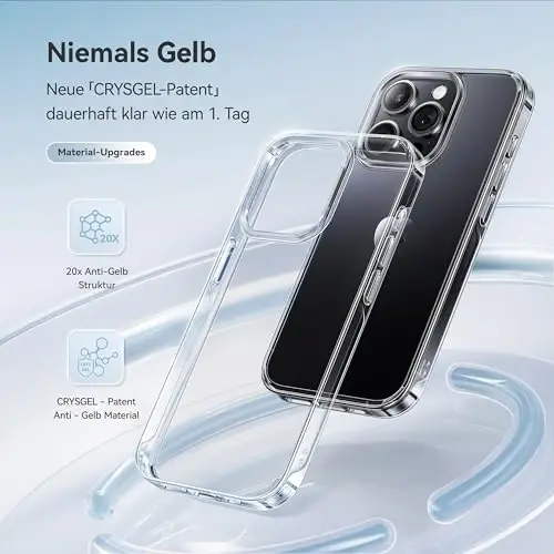 CASEKOO iPhone 13 Pro uchun g'ilof Kristalli tiniq, [Hech qachon sarg'aymaydigan texnologiya] [Harbiy darajadagi himoya] Shaffof ingichka qopqoq Ayollar Erkaklar uchun iPhone 13 Pro telefon g'ilofi 6.1 dyuym, Tiniq - 2