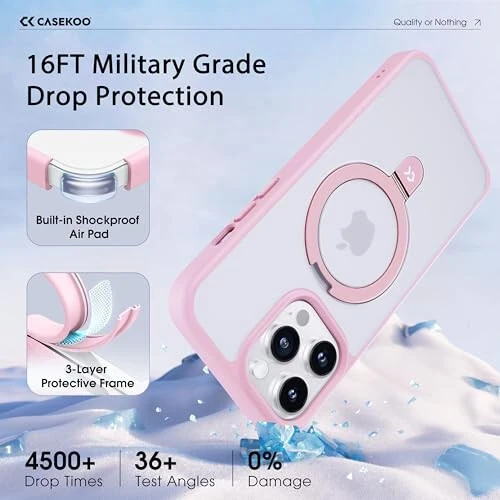 CASEKOO iPhone 14 Pro Max Magnitli Ko'rinmas Standli Qopqoq - 6