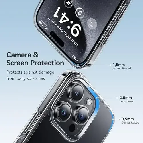 CASEKOO iPhone 14 Pro Max uchun g'ilof, tiniq kristalli, [Hech qachon sarg'aymaydigan texnologiya] [Harbiy darajadagi himoya] iPhone 14 Pro Max telefon g'ilofi 6,7 dyuym uchun shaffof ingichka qopqoq ayollar erkaklar, tiniq - 4