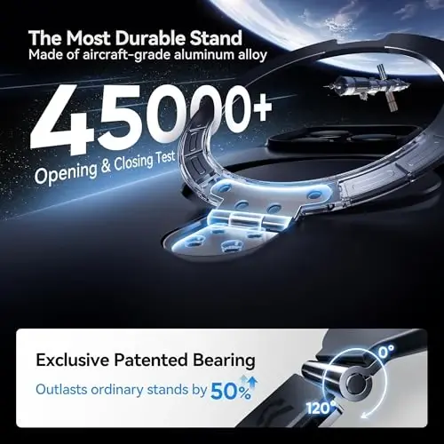 CASEKOO Designed for iPhone 15 Case with Magnetic Invisible Stand [Military Drop Protection] [Compatible with MagSafe] Shockproof Slim Translucent Matte Case 6.1 Inch, Black - 5