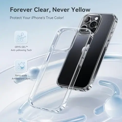 CASEKOO for iPhone 15 Pro Max Case Crystal Clear, [Never Yellow Technology] [Military-Grade Protection] Transparent Slim Cover Women Men for iPhone 15 Pro Max Phone Case 6.7 inch, Clear - 2