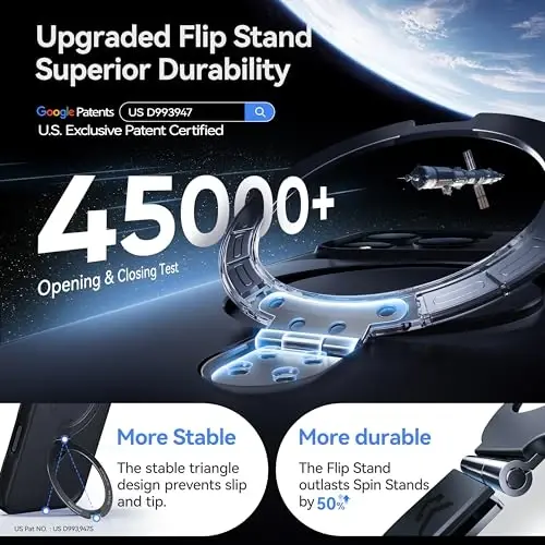 CASEKOO iPhone 15 Pro Max Kılıfı, Manyetik Görünmez Standlı [Askeri Sınıf Düşme Koruması] [MagSafe ile Uyumlu] Darbeye Dayanıklı İnce Yarı Saydam Mat Telefon Kılıfı, 6.7 İnç, Okyanus Mavisi - 4