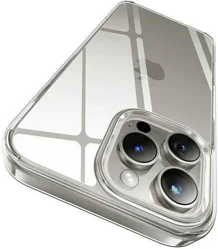 CASEKOO iPhone 15 Pro Max uchun g'ilof Kristalli tiniq, [Hech qachon sarg'aymaydigan texnologiya] [Harbiy darajadagi himoya] Shaffof yupqa qopqoq ayollar erkaklar uchun iPhone 15 Pro Max telefon g'ilofi 6,7 dyuym, Tiniq 