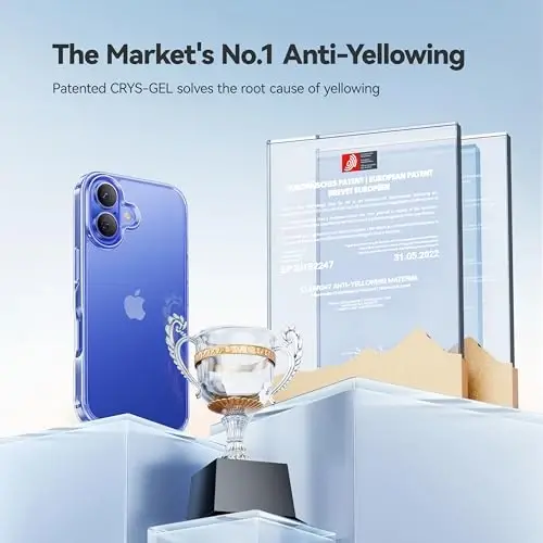 CASEKOO iPhone 16 Plus uchun g‘ilof, tiniq kristalli, [12FT harbiy darajadagi himoya][hech qachon sarg‘aymaydigan texnologiya] shaffof ingichka qopqoq ayollar erkaklar uchun iPhone 16 Plus telefon g‘ilofi 6.7 dyuym, tiniq - 2
