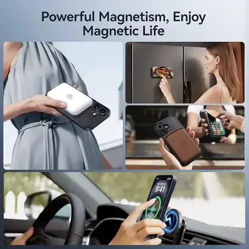 CASEKOO iPhone 16 Plus uchun Ultra-Magnetic Stand g'ilofi [Harbiy tomchidan himoya] [MagSafe bilan mos] Zarba o'tkazmaydigan yarim shaffof mato ingichka halqali ushlagichli g'ilof iPhone 16 Plus 6.7