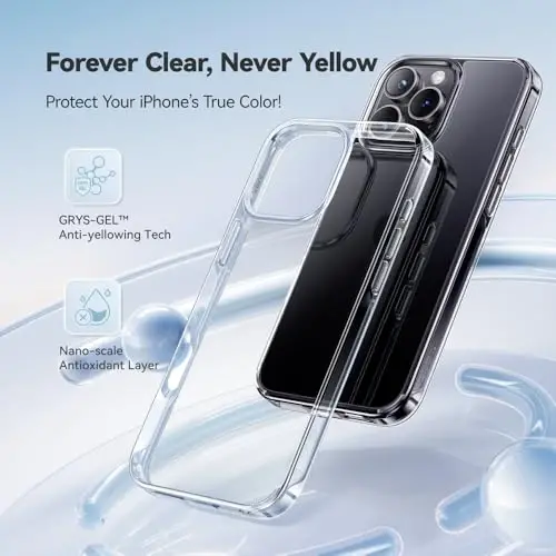 CASEKOO for iPhone 16 Pro Case Crystal Clear, [Never Yellow Technology] [12FT Military-Grade Protection] Transparent Slim Cover Women Men Phone 16 Pro Case 6.3 inch, Clear - 2