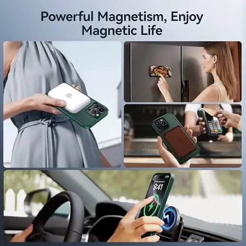CASEKOO iPhone 16 Pro Max uchun Ultra-Magnetic Stand gʻilofi [Harbiycha tushishdan himoya] [MagSafe bilan mos] Zarba oʻtkazmaydigan yarim shaffof mato ingichka halqali ushlagich, iPhone 16 ProMax 6.9