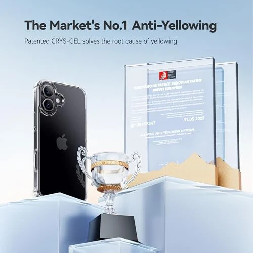 CASEKOO iPhone 16 uchun g'ilof Kristall toza, [100% Ultra tiniqlik] [12FT harbiy darajadagi himoya] [Sariqlikka qarshi texnologiya] iPhone 16 6,1 dyuymli g'ilof uchun shaffof ingichka qopqoq, tiniq - 10