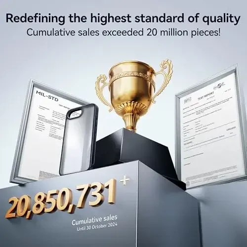 CASEKOO iPhone 16e uchun g‘ilof, [Hech qachon sarg‘aymaydigan texnologiya] [Harbiy darajadagi tushishdan himoya] Yarim shaffof ingichka qopqoq Ayollar Erkaklar iPhone 16e g‘ilof Telefon g‘ilofi 6.1 dyuym, muzlatilgan qora - 2