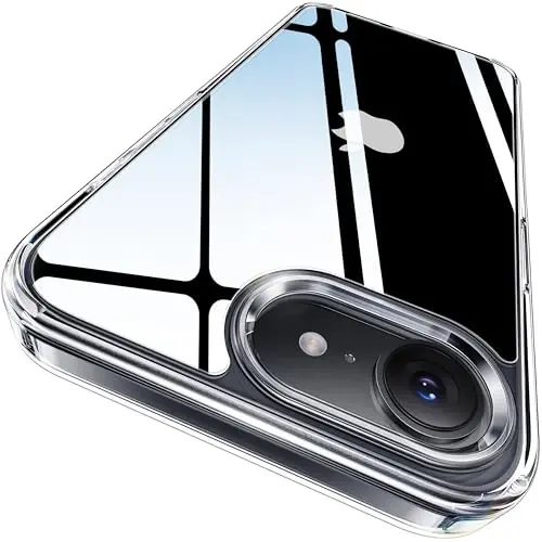 CASEKOO iPhone 16e uchun g'ilof Kristalli tiniq, [12FT harbiy darajadagi himoya][Hech qachon sarg'aymaydigan texnologiya] Shaffof ingichka qopqoq Ayollar Erkaklar iPhone 16e PhoneCase 6.1 dyuym uchun, Tiniq 