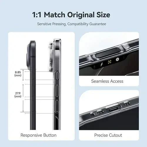 CASEKOO for iPhone 17 Air Case Crystal Clear, Patented Anti-Yellow & Virgin TPU, 15FT Military-Grade Drop Protection, Slim Transparent Women Men Funda para for iPhone 17 Air Case 6.5 inch, Clear - 5