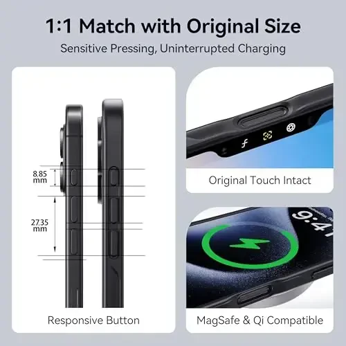 CASEKOO iPhone 17 g'alati uchun g'ilof, [Hech qachon sarg'aymaydigan texnologiya] [Harbiy darajadagi tushishdan himoya] iPhone 17 telefon g'ilofi 6.3 dyuym uchun shaffof ingichka qopqoq ayollar erkaklar, muzlatilgan qora - 6