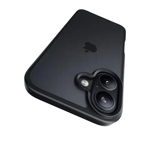 CASEKOO iPhone 17 g'alati uchun g'ilof, [Hech qachon sarg'aymaydigan texnologiya] [Harbiy darajadagi tushishdan himoya] iPhone 17 telefon g'ilofi 6.3 dyuym uchun shaffof ingichka qopqoq ayollar erkaklar, muzlatilgan qora 