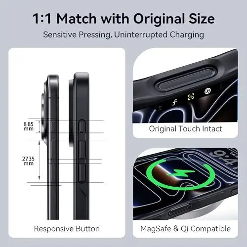 CASEKOO for iPhone 17 Pro Max Case, [Never Yellow Technology] [Mil-Grade Drop Protection] Translucent Slim Cover Women Men for 17 Pro Max Phone Case 6.9 inch, Frosted Black - 6