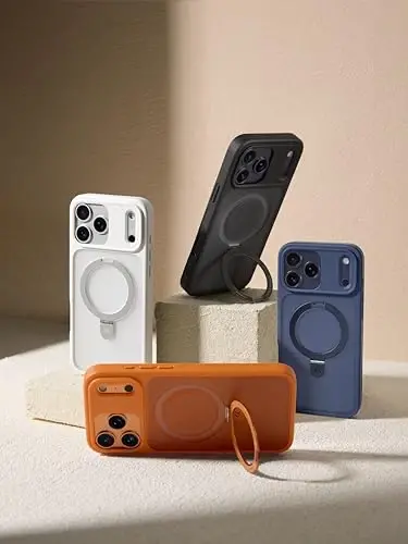 CASEKOO iPhone 17 Pro Max Kılıfı için Ultra Manyetik Stand [Askeri Düşme Koruması] [MagSafe ile Uyumlu] Darbeye Dayanıklı Yarı Saydam Mat İnce Halka Tutuculu iPhone 17 ProMax 6.9