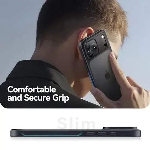 CASEKOO iPhone 17 Pro Max uchun g'ilof, [Hech qachon sarg'aymaydigan texnologiya] [Harbiy darajadagi tushishdan himoya] Yarim shaffof ingichka qopqoq Ayollar Erkaklar uchun 17 Pro Max telefon g'ilofi 6,9 dyuym, muzlatilgan qora - 5