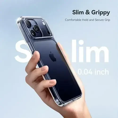 CASEKOO iPhone 17 Pro Max uchun G'ilof Silliq Kristall Tiniq, Patentlangan Sariqlikka Qarshi & Bokira TPU, 15FT Harbiy Standart Himoya, Yupqa Shaffof Ayollar Erkaklar Funda para iPhone 17 Pro Max uchun G'ilof 6.9