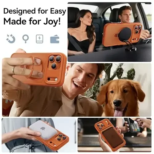 CASEKOO iPhone 17 Pro Max uchun ultra magnitli stend [Harbiy tomchidan himoya] [MagSafe bilan mos] zarbga chidamli shaffof matli ingichka halqali ushlagich, iPhone 17 ProMax 6.9