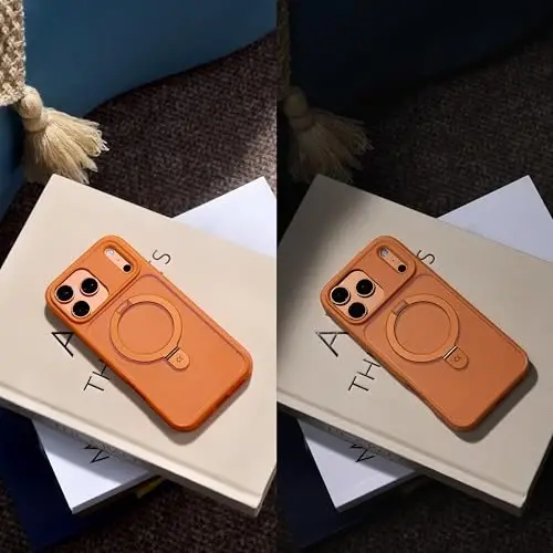 CASEKOO iPhone 17 Pro Max uchun ultra magnitli stend [Harbiy tomchidan himoya] [MagSafe bilan mos] zarbga chidamli shaffof matli ingichka halqali ushlagich, iPhone 17 ProMax 6.9