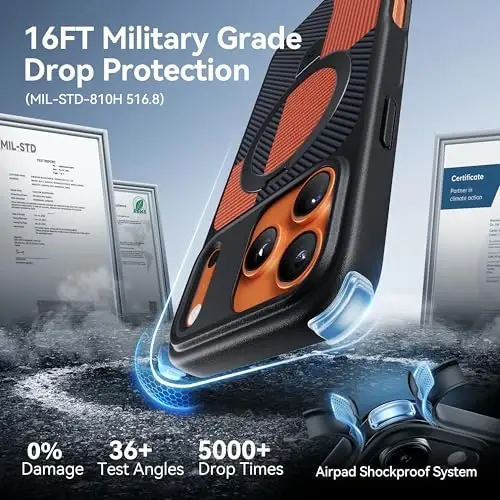 CASEKOO Ultra-Magnetic Stand for iPhone 17 Pro Case [Military Drop Protection] [Compatible with MagSafe] Shockproof Translucent Matte Slim Ring for iPhone 17 Pro Phone Case 6.3