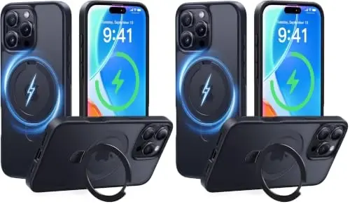 CASEKOO Ultra-Magnetic Stand for iPhone 16 Pro Case [Military Drop Protection] [Compatible with MagSafe] Shockproof Translucent Matte Slim Ring Holder Case for iPhone 16 Pro 6.3