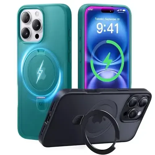 CASEKOO Ultra-Magnetic Stand for iPhone 16 Pro Max Case [Military Drop Protection] [Compatible with MagSafe] Shockproof Translucent Matte Slim Ring Holder Case for iPhone 16 ProMax 6.9