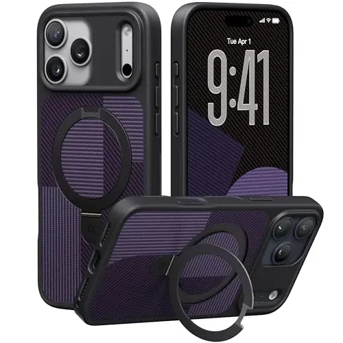 CASEKOO Ultra-Magnetic Stand for iPhone 17 Pro Case [Military Drop Protection] [Compatible with MagSafe] Shockproof Translucent Matte Slim Ring for iPhone 17 Pro Phone Case 6.3